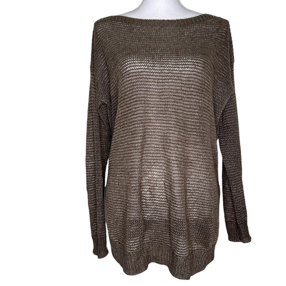 Polo by Ralph Lauren 100% Linen Oversize Brown Sweater, M, Quiet Luxury, Classic - Picture 1 of 6